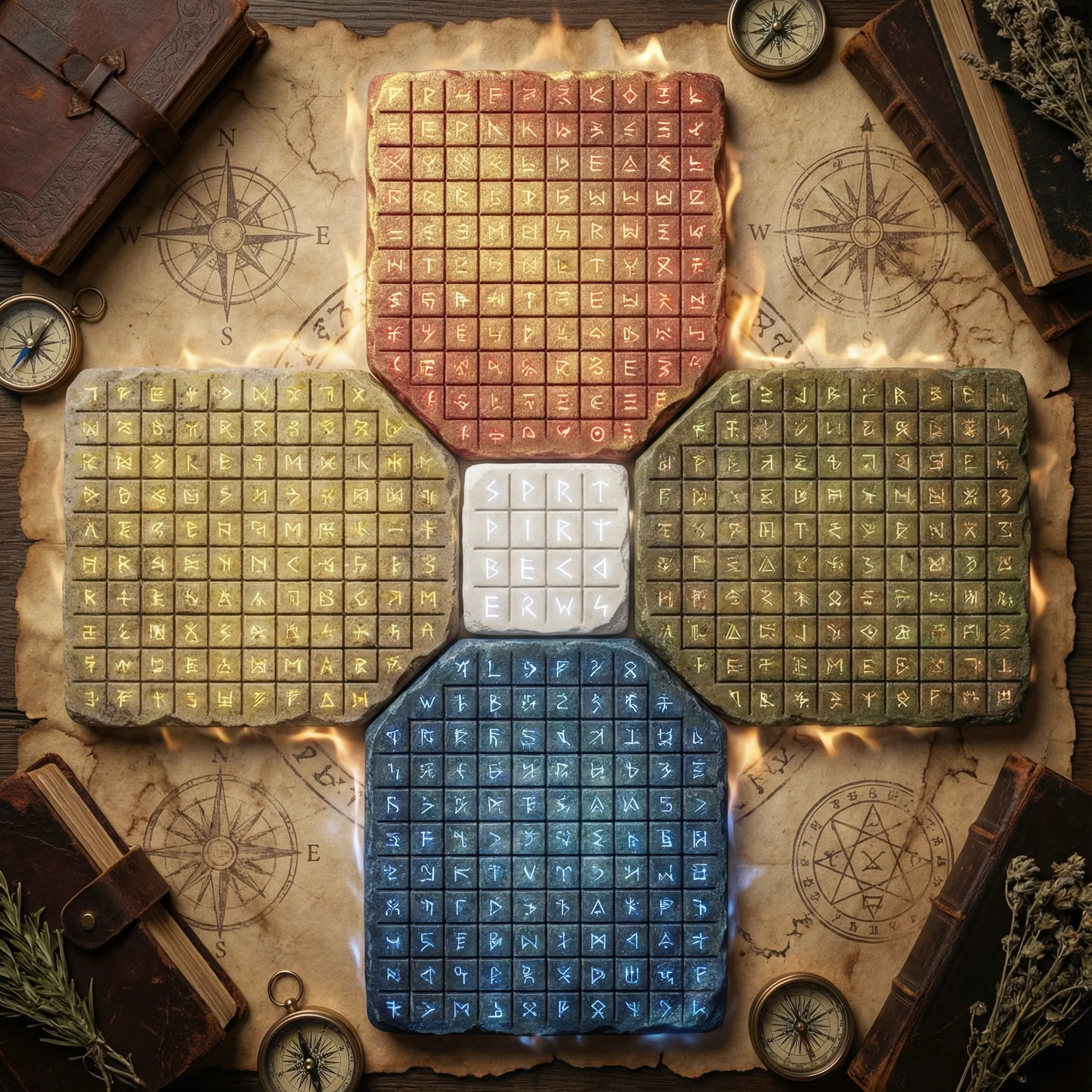 The Four Watchtower Tablets with the Tablet of Union